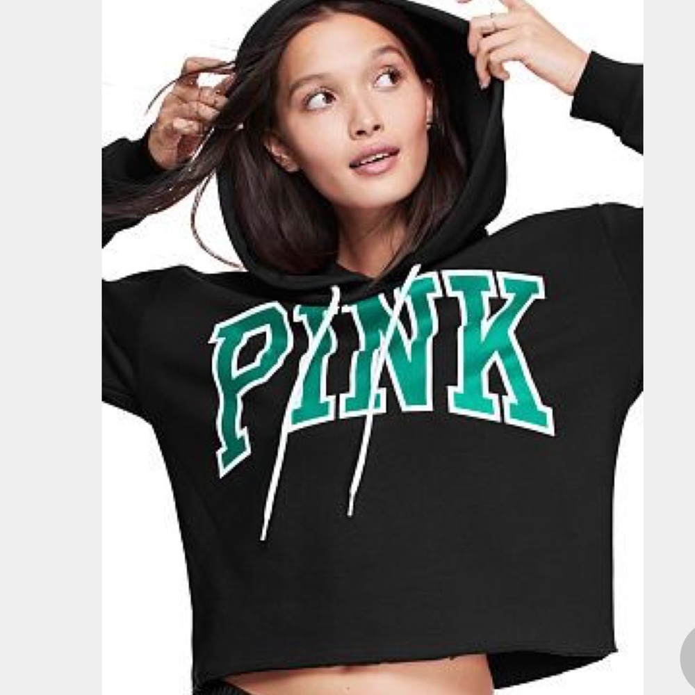 VS Pink Raw Edge Hoodie